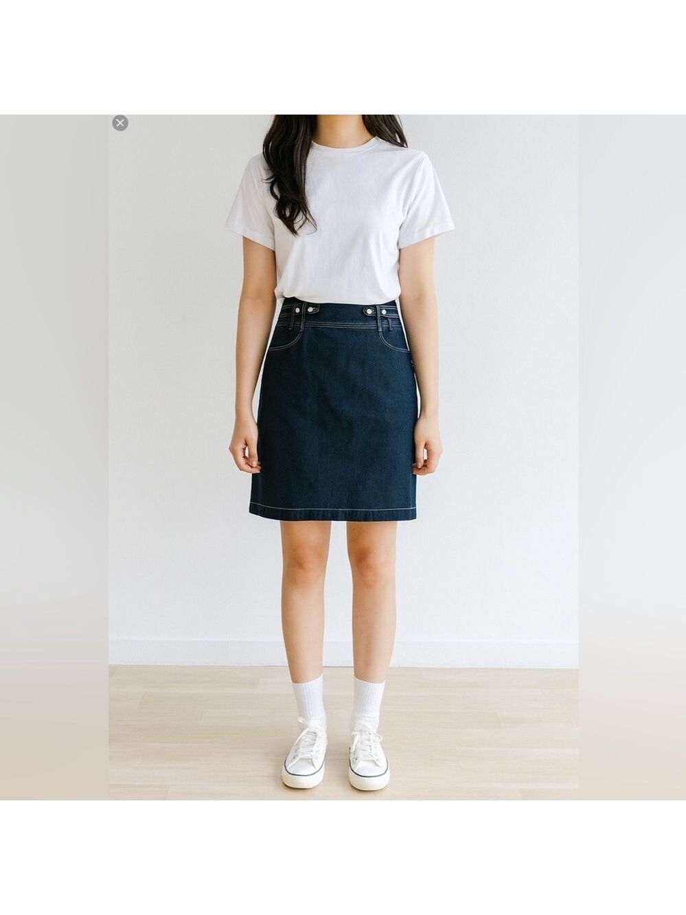 NYCC Cotton Blend Denim Mini Skirt with Stretch Front Pockets US Sz 14